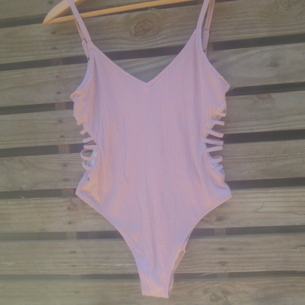 Pink by Victoria's Secret Pink Open Sides One Piece Swimsuit (LARGE)